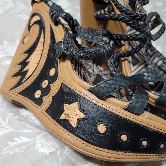 🎉HP🎉Wedges Jessica Simpson brown and black size 8.5 - Picture 5 of 7